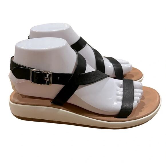 CORSO COMO Celano Ankle Wrap Open Toe Sandal In Black Leather Size 8 - Picture 11 of 11